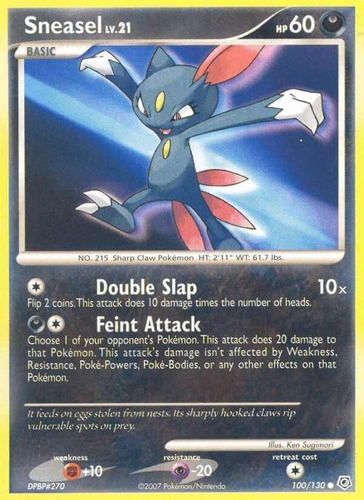 Cartas Pokemon Sneasel 100/130 Reverse Dp