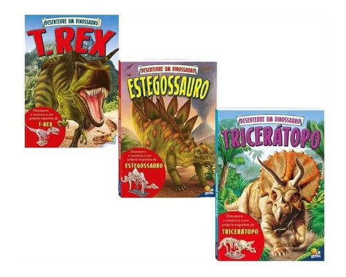 Coleção Desenterre Um Dinossauro Livro Educativo Infantil 