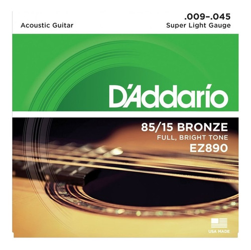 Encordado D'addario Guitarra Acústica Bronce .009