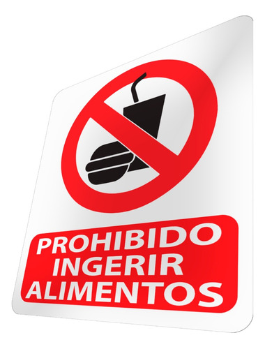 Letrero Prohibido Comer Anuncio Cartel Señalética Señal