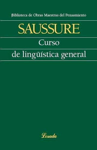 Libro: Curso De Linguistica General. Saussure, Ferdinand. Lo