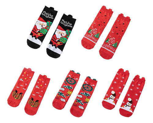 Calcetines De Navidad De 4 Estilos Para Mujer, Calcetines