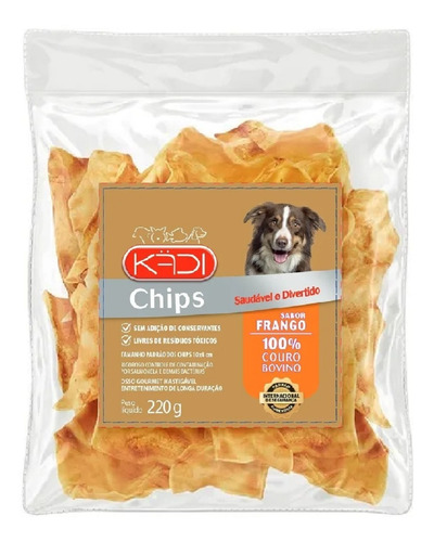 Imagem 1 de 5 de Osso Chips Frango Kadi 8in1) 220g Petisco Cães Couro Bovino