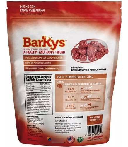 Barkys Mini Steaks Chuletitas Para Perro Premio Botana 800g
