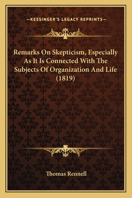 Libro Remarks On Skepticism, Especially As It Is Connecte...