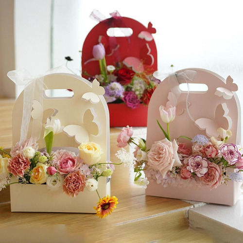 Caja De Flores De Mariposa 3d De 10 Piezas, Caja De Rosa