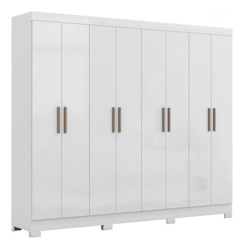 Guarda Roupa Casal 8 Portas 4 Gavetas Paris Maxel Móveis Cor Branco