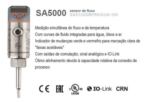 Sensor De Fluxo E Temperatura Sa5000 Ifm