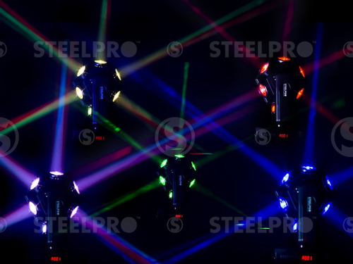 Imagen 8 de 8 de Cabeza Móvil Led Beam 12x15 Steelpro Retroball Rgbw