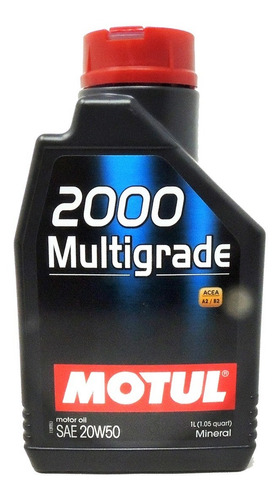 Aceite Mineral 20w50 Para Auto Motul 2000 Multigrado 1 Litro