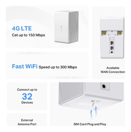 Router Para Chip 4g Lte Todo Operador Mercusys Mb110-4g