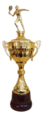Copa Trofeo Plástico Asas Padel Paddle 46 Cm Base Madera Env