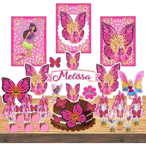 Kit Festa Pronto Barbie Butterfly *78 Itens*
