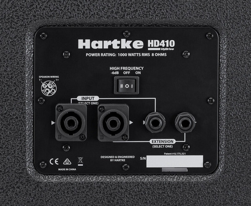 Hartke Hydrive Hd410 Bafle - Caja Para Bajo De 1000w Color Negro y Plateado