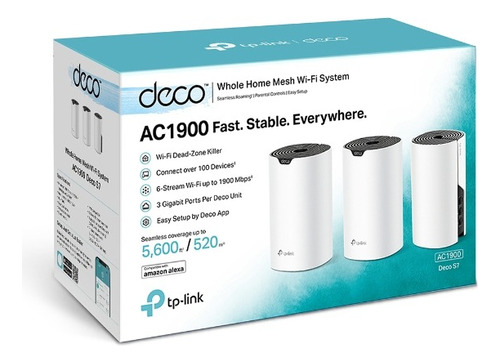 Sistema Router Mesh Dual Band Ac1900 Tp Link Deco S7 3 Pack 
