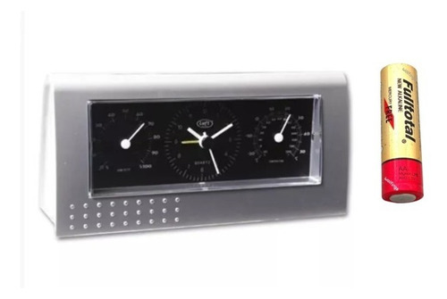 Reloj Con Termohigrómetro Luft Analógico Alarma + Pila Incl