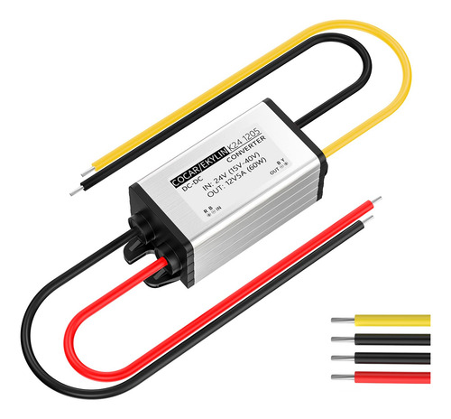 Convertidor Dc Ekylin De 24 V A 12 V, 5 A, 60 W, Resistente