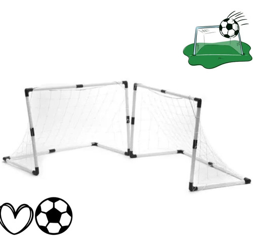 Dos Arcos De Fútbol De 118cm X 62 Cm, Con Pelota E Inflador.