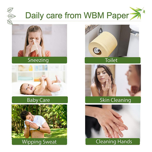 Papel Higiénico Bambú Natural De Wbm Care, Tejido De Baño De