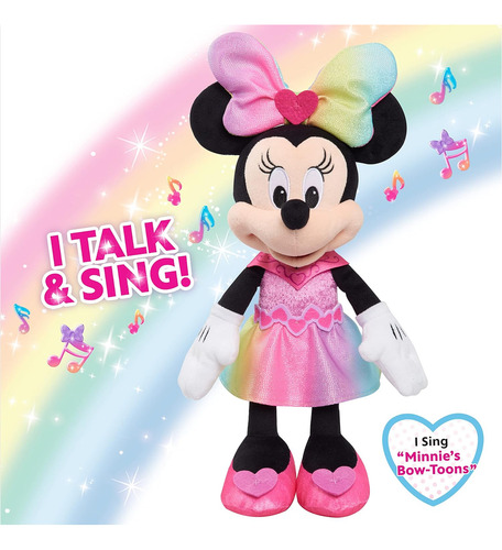 Minnie Mouse Sparkle And Sing, Peluche De 13 Pulgadas Con Lu