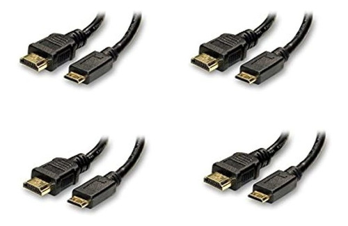 Paquete De 4 Cables Hdmi Macho A Mini Hdmi Macho Tipo C 10 P