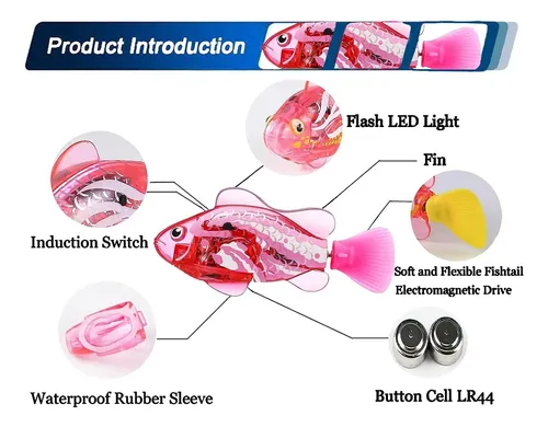Pack De 2 Peces Robot Con LED – Juguete De Baño Automático Con Movimiento Realista Y Sensor De Agua, Ideal Para Niños Y Mascotas