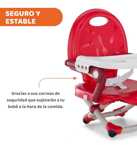 Imagen 4 de 5 de Chicco Silla Elevada Pocket Snack Cherry, Color Rojo