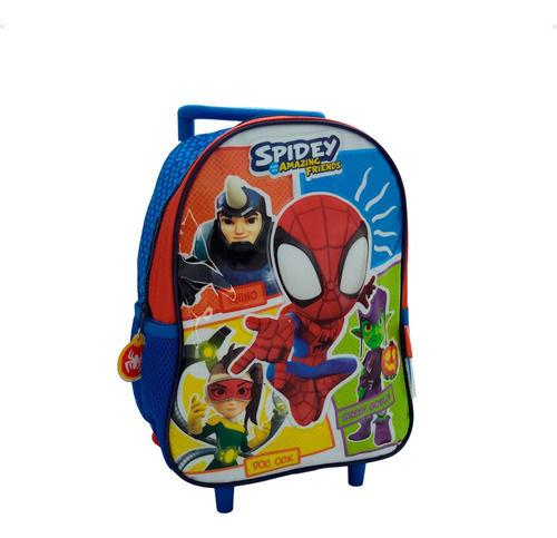 Mochila Spidey Villanos Ruedas Carrito Escolar 32x25 Cm