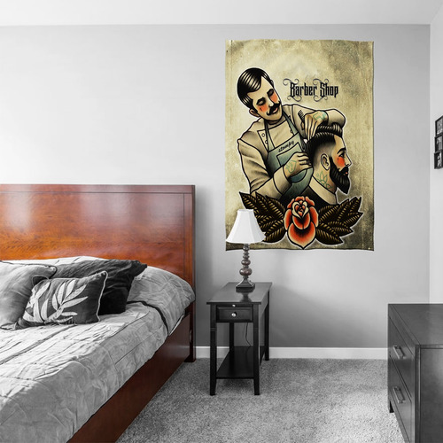 Imagem 3 de 3 de Stompy Bandeira Decorativa Barber Shop Barbeiro Barba