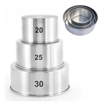 Comprar Kit 3 Formas Redonda Alta Bolo Assadeiras Alumínio N20 25 30