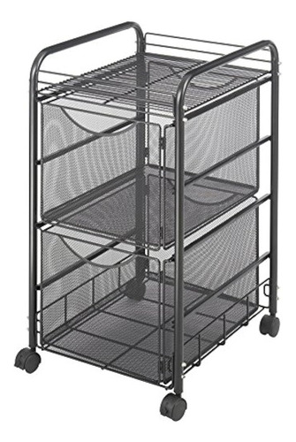 Safco Products 5212bl Onyx Mesh Carrito De Archivos Con 2 Ar