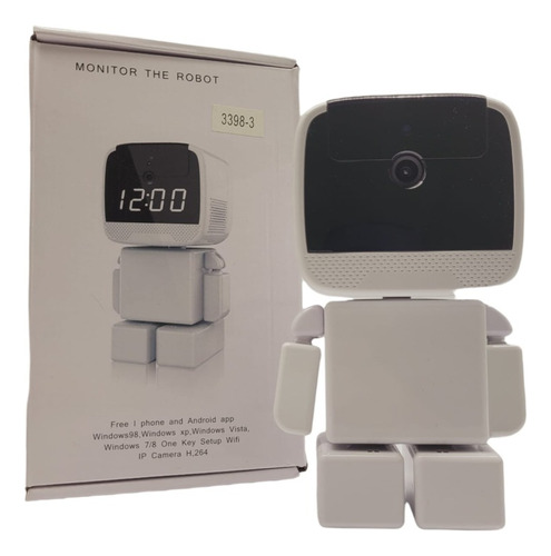 Camara De Seguridad Wifi Robot Monitor 360° Pantalla Digital