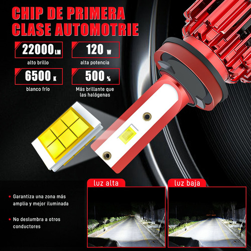 2x H11 Led Luz De Faros Foco Baja Para Ford Fiesta 2014-2016
