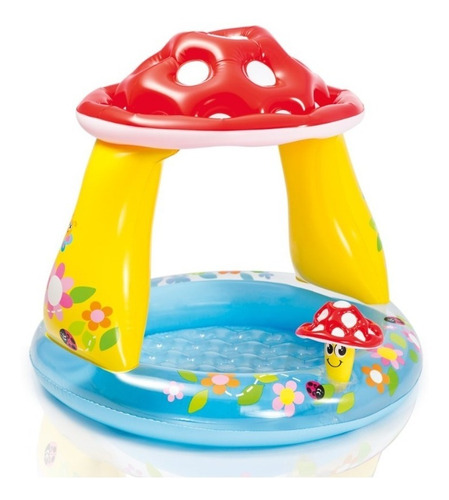 Piscina Infantil Inflable Con Techo Hongo Intex, Acuarela