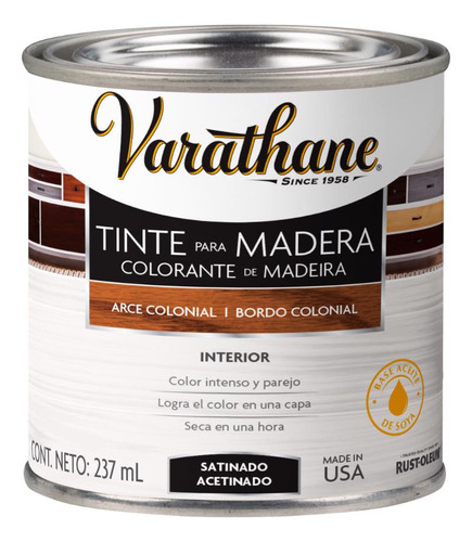 Tinte Para Madera Varathane 237 Ml Color Arce Colonial