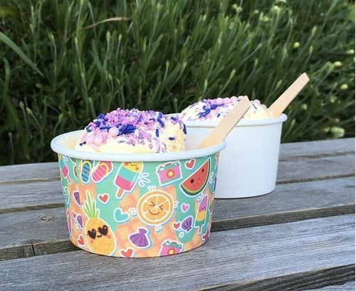2000 Potes Papel Sorvete/açaí 480 Ml Personalizados C/ Tampa