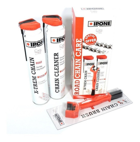 Kit Limpieza Cadena Ipone Care Limpiador +lubricante+cepillo