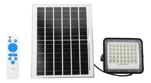 Reflector Led Con Panel Solar Incluido 100w Luz Fría Etheos Carcasa Negro