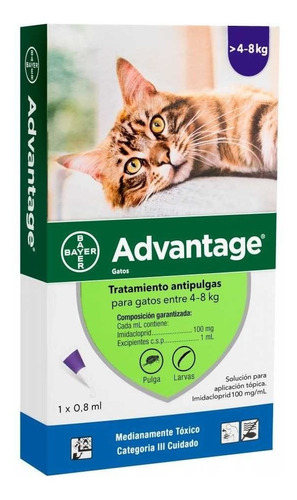 Advantage Gatos 4-8 Kg. 0,8 Ml.