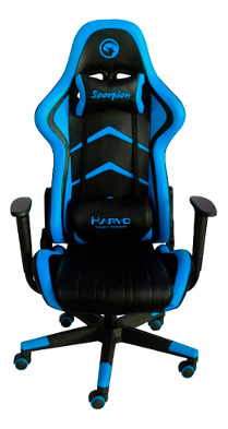 Silla Gaming Marvo Ch-106 Giro 360° Respaldo 180° Azul -