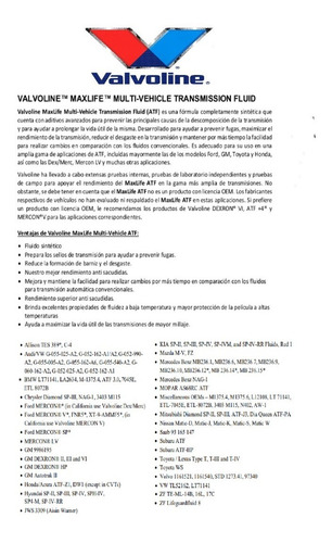 Kit Afinación Transm Aut Attitude 1.4 1.6 06-11 Valvoline 4l