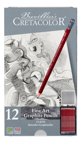 Lapis Graduado Cleos Fine Art Graphite 12 Un Creta Grafitte