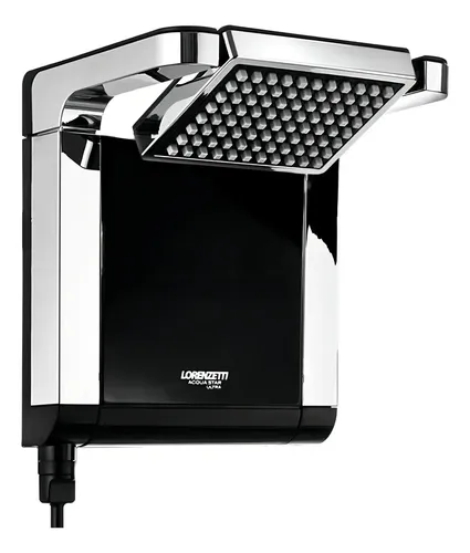 Chuveiro elétrico de parede Lorenzetti Acqua Ultra Star preto-cromado 5500W