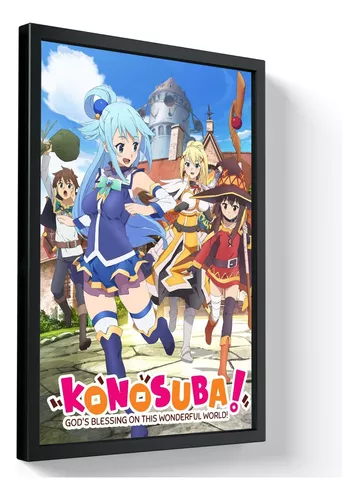 Quadro Decorativo Konosuba Anime Poster Emoldurado 43x63cm