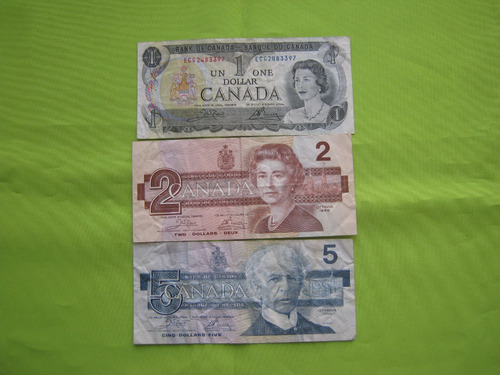 Lote De 3 Billetes De Canadá 