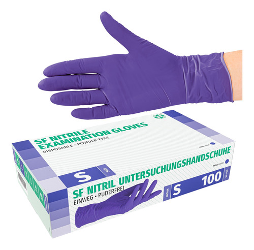 Guantes De Nitrilo Purpura Caja X 100 Diferentes Tallas