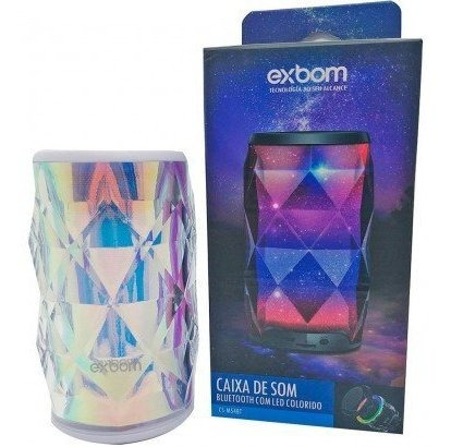 Imagem 3 de 8 de Caixa De Som Bluetooth Cs-m54bt Exbom Galaxia Branca C/ Led