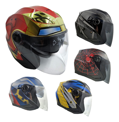 Casco Moto Certificado Super Heroes 3/4 Edge Original Marvel