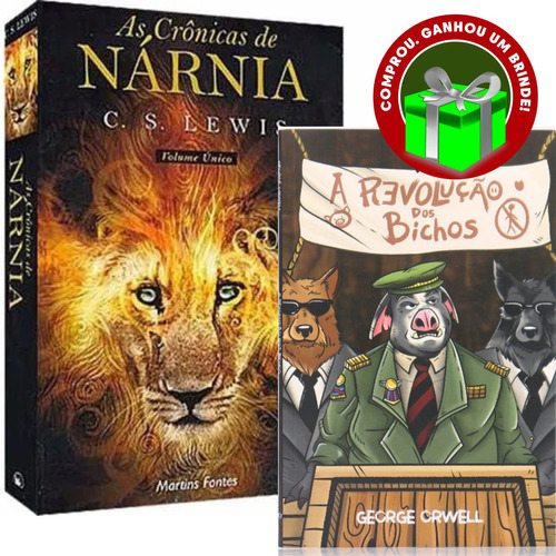 Combo Livro As Crônicas De Nárnia + A Revolução Dos Bichos