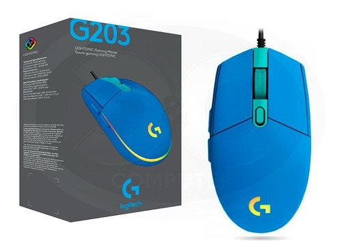 Mouse Gamer Logitech G203 Lightsync Rgb 8000 Dpi Azul.